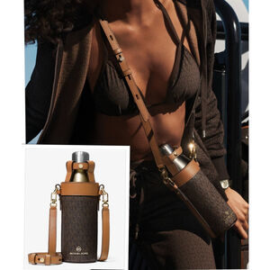 NEW w/Tags MICHAEL KORS Authentic Lg Logo Water Bottle Crossbody Bag Retail $348